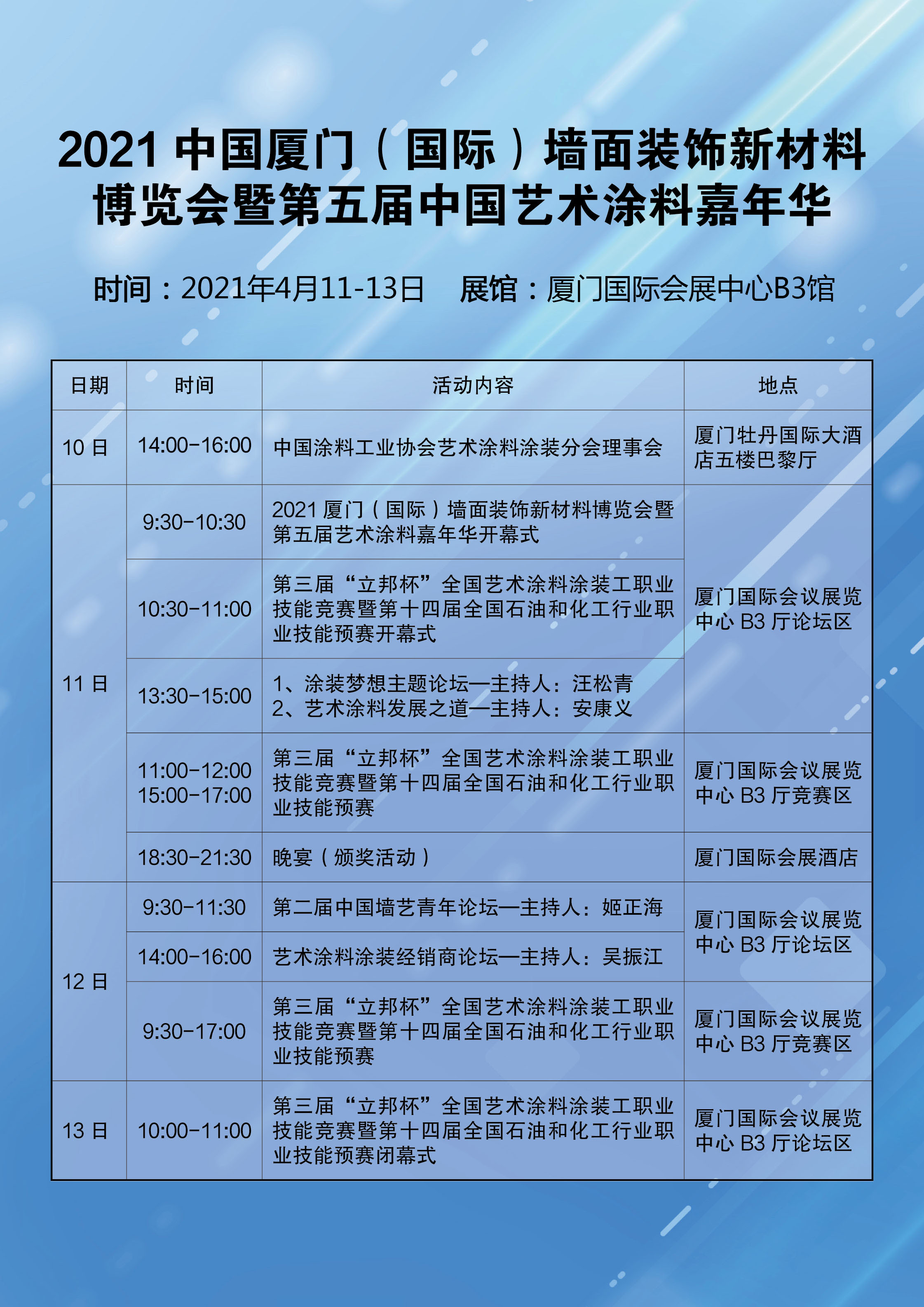 2021中國廈門（國際）墻面裝飾新材料博覽會暨第五屆中國藝術(shù)涂料嘉年華